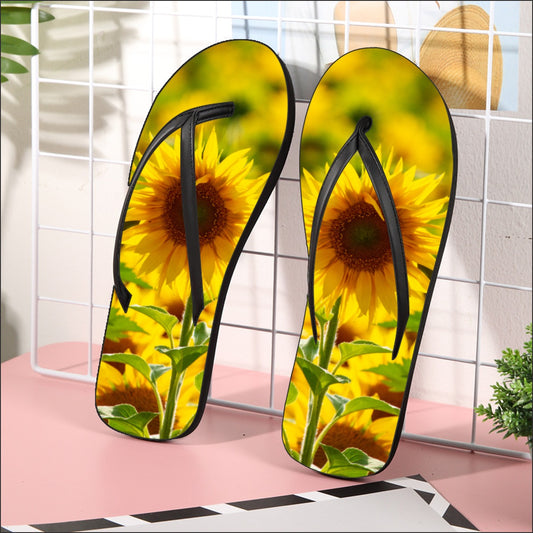 Sunflower Bliss Slippers: Women's Flip Flops